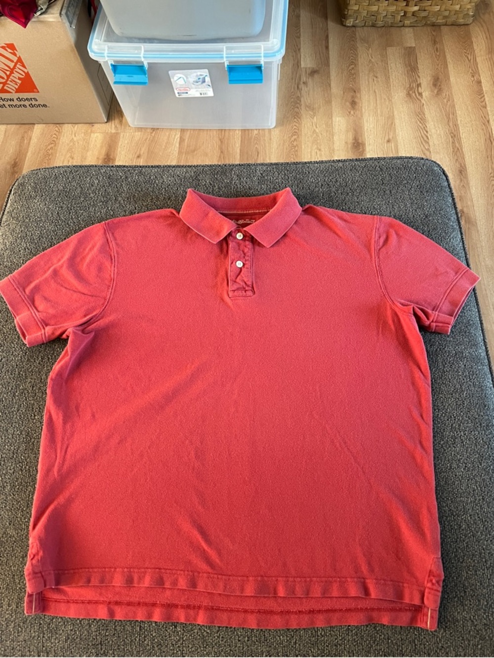 Eddie Bauer Coral Red Short-Sleeve Polo